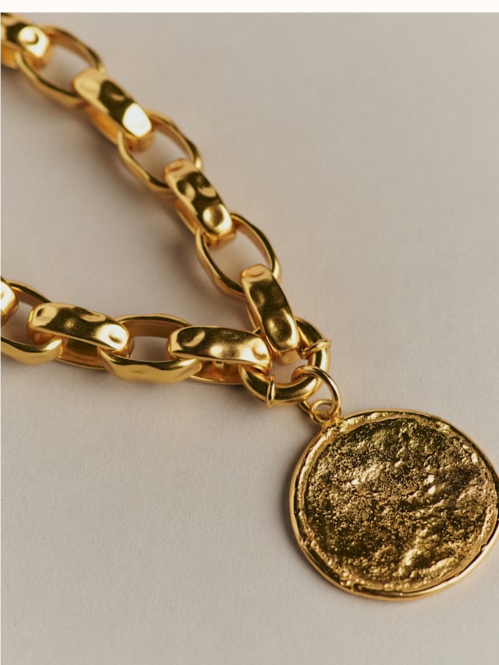 Sezane Gold Coin Pendant Chunky Chain Necklace - Women Jewelry